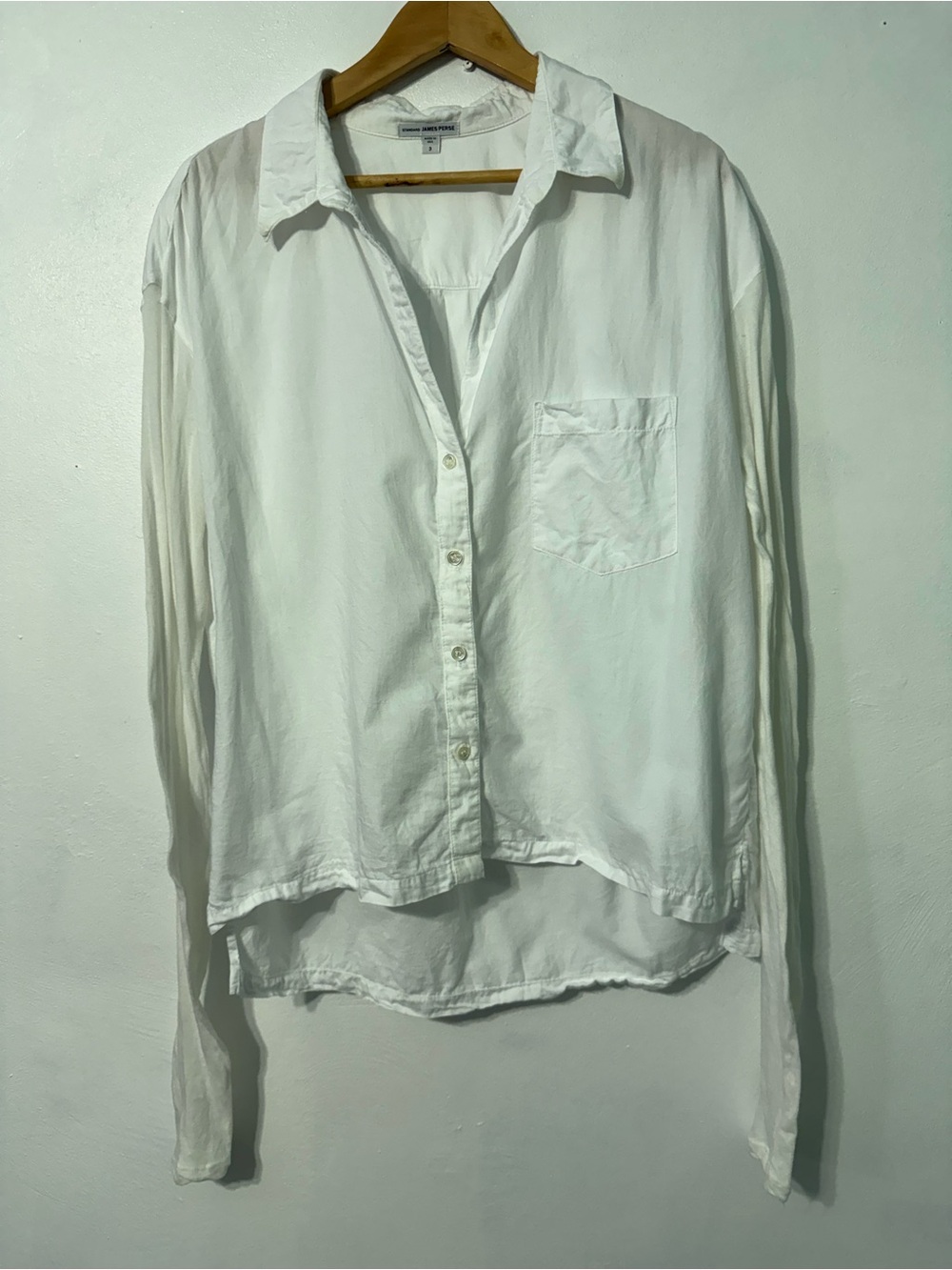 Standard James Perse White Button-Down Shirt flaw